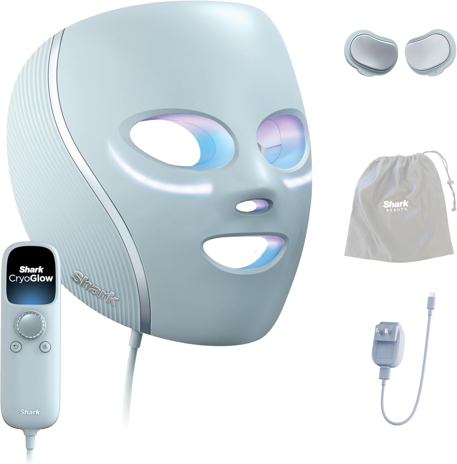 Shark CryoGlow LED Face Mask with Under-Eye Cooling, Anti-Ageing & Blemish Repair